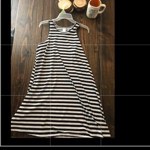 Black/white Stripes Sleeveless Dress